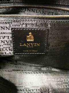 Lanvin Roux Fonce Mini Shopping Amalia LambSkin Cabas Chain Ribbon 