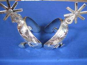 MEXICAN CHARRO SADDLE SPURS COMBOY ESPUELAS STAINLESS STEEL 