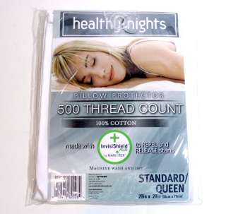   nights pillow protector case Queen Standard 500 thread repels stains