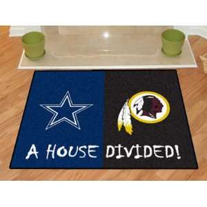   Cowboys   Washington Redskins House Divided Rug   NFL