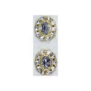  Rhinestone Buttons 22mm Crystal & Gold (3 Pack) Pet 