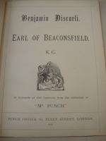 Benjamin Disraeli/The Earl Of Beaconsfield Punch 1878  