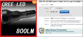 800 Lumen Super CREE Q5 WC LED Flashlight 3 Mode Torch  