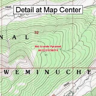 USGS Topographic Quadrangle Map   Rio Grande Pyramid, Colorado (Folded 