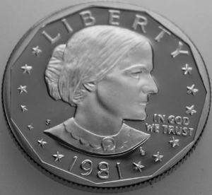 1981 S Variety 1 (Type 1) Susan B Anthony Dollar Proof  