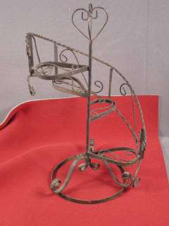   Wire Spiral Staircase Table top Plant Stand, 4 Steps, 18 tall  
