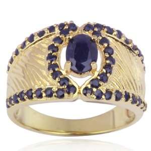    18k Gold Over Sterling Silver Sapphire Royal Dynasty Ring Jewelry