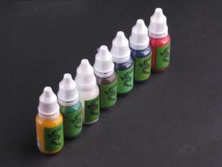 One Set of Complete Tattoo Ink 7 Color Different Pigment F Beginner 