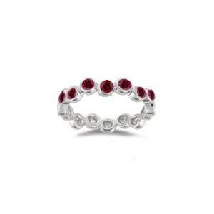  0.91 Cts Ruby Seven Stone Stack Band in 14K White Gold 7.0 