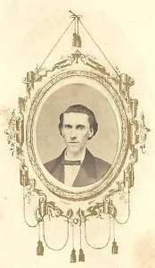 CDV PHOTO HANDSOME MAN CALVIN MOURNING TAX STAMP 1864  