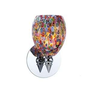   Single Lamp Wall Sconce With Millefiori Glass Shade