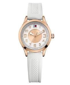   Tommy Hilfiger 1781114 White Silicone Rose Gold Womens Watches  