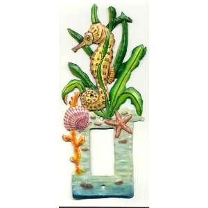  Painted Seahorse Rocker Switchplate Cover   1 hole   Hand 