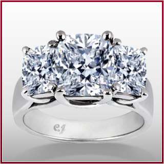 90 3 Stone Cushion Diamond Engagement Ring G VS2 EGL  