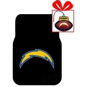 Set of 2 NFL Licensed Universal Fit Molded Front Rubber Floor Mats and 