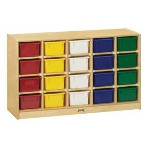  Baltic Birch 20 Cubby Mobile Storage Unit with Colorful 