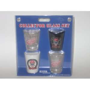   DETROIT RED WINGS 4 Piece Collector SHOT GLASS SET