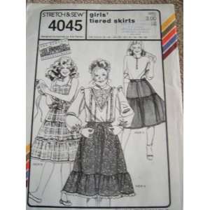  GIRLS TIERED SKIRTS SEWING PATTERN FROM STRETCH & SEW 4045 