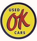 Vintage OK USED CARS Vinyl Decal Sticker Mopar Ford GM