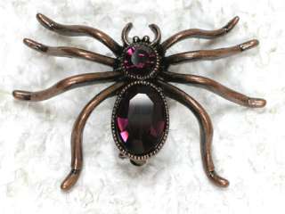   COLOR RHINESTONE CRYSTAL SPIDER PIN BROOCH FOR HALLOWEEN P29  