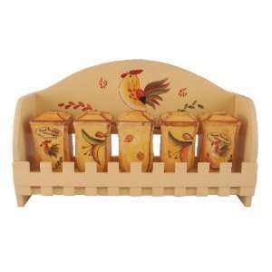 Bamboo Rooster Spice Rack 
