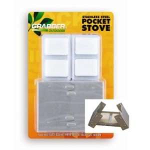  408925   Stainless Steel Pocket Stove w/8 Fuel Tablets 