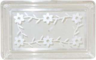 Plastic Serving Tray, Clear Floral 14 x 10 13669  