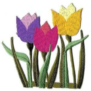  Flowers/Tulips  Iron On Embroidered Applique Patch 