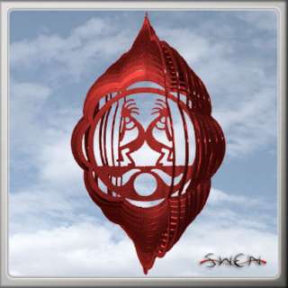 You are bidding on a KOKOPELLI SOUTHWEST CLOUD RED Swirly Metal Wind 