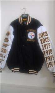 NFL Steelers M White Sleeve Cotton Canvas Jacket Medium NWT  