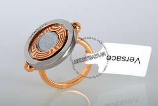 18K Rose and White Gold Versace Eon Collection Triple Rotating Ring 