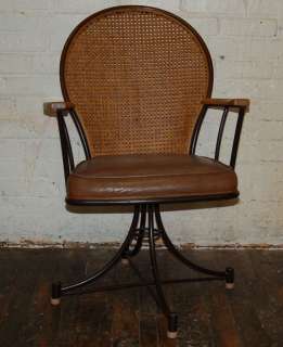Unusual Arm Chair w/ wicker Mid Century Eames Knoll Unusual Vintage 