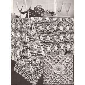 Vintage Crochet PATTERN to make   Irish Rose MOTIF Tablecloth. NOT a 