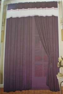 Micro Suede Window Curtain Panels Drapes Set Purple  