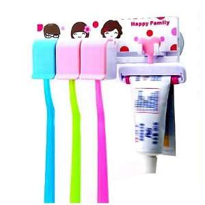  Toothpaste Tube Toothbrush Holder for Family with girl 