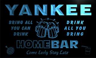 YANKEE Family Name Home Bar Beer Mug Cheers Neon Light Sign  