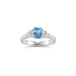   Cts Diamond & 4.37 Cts Swiss Blue Topaz Ring in Platinum 7.0 Jewelry