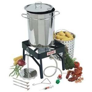   32 Qt Stainless Turkey Fryer Lid Outdoor Patio Stove