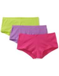 Fruit of the Loom Womens 3 Pack Cotton Fashion Boy Shorts