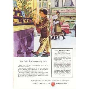 1948 Ad Watchmakers of Switzerland Children Window Shopping Christmas 