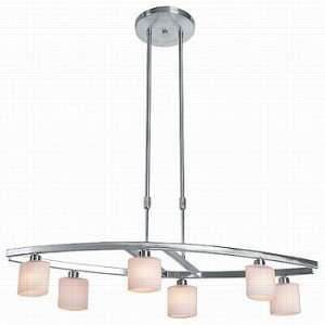  Cosmo Pendant Light 6 Lamp Brushed Steel