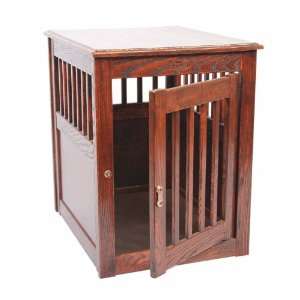  Oak End Table Pet Crate